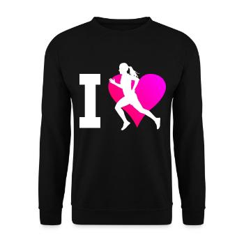 Fitness Running Race Running Women Jogging - Unisex Sweatshirt - black - Front - Alina (178cm) & Michal (187cm)