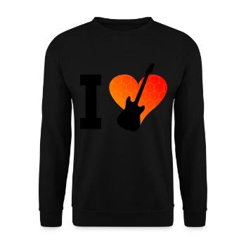 Guitar Guitar Player Women's Guitar Men Gitarris - Unisex Sweatshirt - black - Front - Alina (178cm) & Michal (187cm)