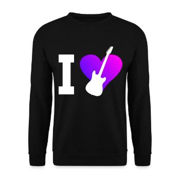 Guitariste Guitariste Homme Guitariste Guitare - Sweat-shirt Unisexe - noir - Devant - Alina (178cm) & Michal (187cm)