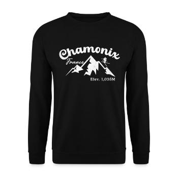 Chamonix English Alps - Unisex Sweatshirt - black - Front - Alina (178cm) & Michal (187cm)