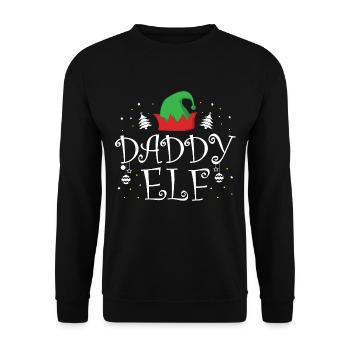 Daddy Elf T-shirt - Funny Christmas Dad Shirts - Unisex Sweatshirt - black - Front - Alina (178cm) & Michal (187cm)