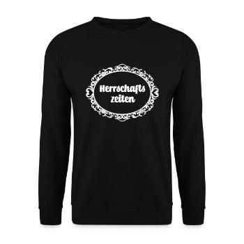 Herrschaftszeiten - Unisex Pullover - Schwarz - Vorne - Alina (178cm) & Michal (187cm)