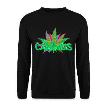 Cannabis Weed THC CBD Cultivation - Gift Idea - Unisex Sweatshirt - black - Front - Alina (178cm) & Michal (187cm)