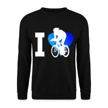 Vélo de route hommes Vélo de route femmes Cyclistes sur route - Sweat-shirt Unisexe - noir - Devant - Alina (178cm) & Michal (187cm)