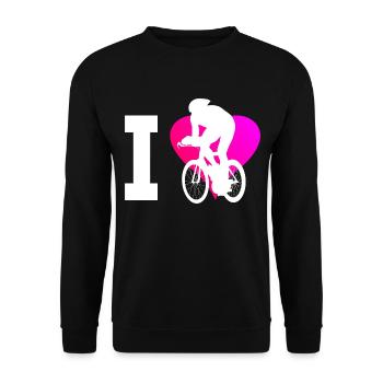 Road bike racing cycling Road bike racing cyclist - Unisex Sweatshirt - black - Front - Alina (178cm) & Michal (187cm)