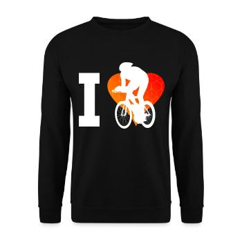 Cyclisme sur route hommes course cycliste vélo de route - Sweat-shirt Unisexe - noir - Devant - Alina (178cm) & Michal (187cm)