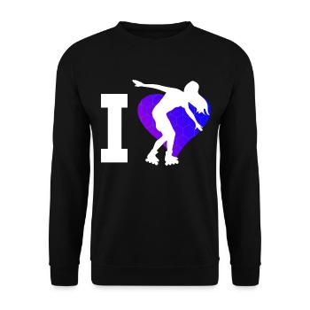 Rollerskaten Rollschuhlaufen Herren Damen - Unisex Pullover - Schwarz - Vorne - Alina (178cm) & Michal (187cm)