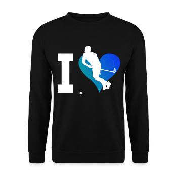 Innebandy Unihockey Salibandy Unihockeyspielen - Unisex Pullover - Schwarz - Vorne - Alina (178cm) & Michal (187cm)