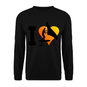 foilwing Damen hydrofoil wingfoil Herren wingsurf - Unisex Pullover - Schwarz - Vorne - Alina (178cm) & Michal (187cm)
