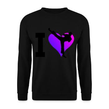 Kickboxing Boxe Hommes Boxe Femmes Kickboxer - Sweat-shirt Unisexe - noir - Devant - Alina (178cm) & Michal (187cm)
