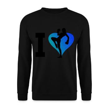 Kickboxing Homme Boxe Kickboxing Femme Kickboxing - Sweat-shirt Unisexe - noir - Devant - Alina (178cm) & Michal (187cm)