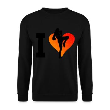 Thai Boxing Muay Thai Thai Boxer Thai Boxing - Unisex Sweatshirt - black - Front - Alina (178cm) & Michal (187cm)