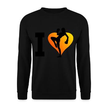 Women's Kickboxing Men's Kickboxer Kickboxing - Unisex Sweatshirt - black - Front - Alina (178cm) & Michal (187cm)