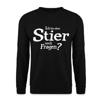 Sternzeichen Stier - Unisex Pullover - Schwarz - Vorne - Alina (178cm) & Michal (187cm)