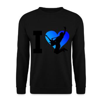 electronic guitar Men Women Guitar Electric Guitar - Unisex Sweatshirt - black - Front - Alina (178cm) & Michal (187cm)