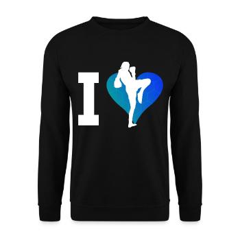 Muay Thai Boxers Women Thai Boxing Men - Unisex Sweatshirt - black - Front - Alina (178cm) & Michal (187cm)
