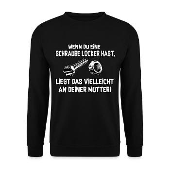 Schraube locker - Unisex Pullover - Schwarz - Vorne - Alina (178cm) & Michal (187cm)