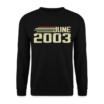 Juni 2003 Jahrestag Juni 2003 Juni 2003 Geburtstag - Unisex Pullover - Schwarz - Vorne - Alina (178cm) & Michal (187cm)