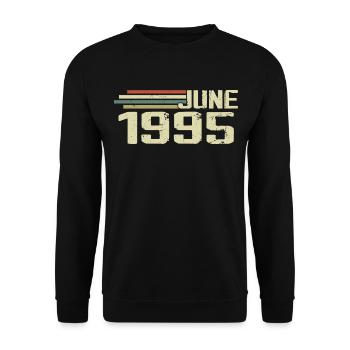 Juin 1995 Anniversaire Juin 1995 Juin 1995 Anniversaire - Sweat-shirt Unisexe - noir - Devant - Alina (178cm) & Michal (187cm)