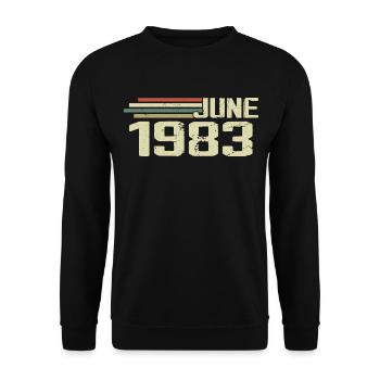 Juin 1983 Anniversaire Juin 1983 Juin 1983 Anniversaire - Sweat-shirt Unisexe - noir - Devant - Alina (178cm) & Michal (187cm)