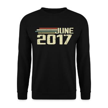 Juni 2017 Jahrestag Juni 2017 Juni 2017 Geburtstag - Unisex Pullover - Schwarz - Vorne - Alina (178cm) & Michal (187cm)