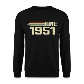 Juin 1951 Anniversaire Juin 1951 Juin 1951 Anniversaire - Sweat-shirt Unisexe - noir - Devant - Alina (178cm) & Michal (187cm)