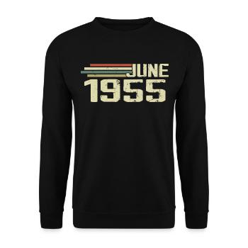 Juin 1955 Anniversaire Juin 1955 Juin 1955 Anniversaire - Sweat-shirt Unisexe - noir - Devant - Alina (178cm) & Michal (187cm)