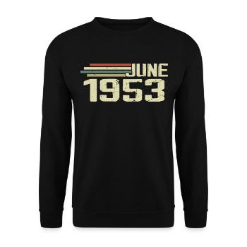 Juin 1953 Anniversaire Juin 1953 Juin 1953 Anniversaire - Sweat-shirt Unisexe - noir - Devant - Alina (178cm) & Michal (187cm)