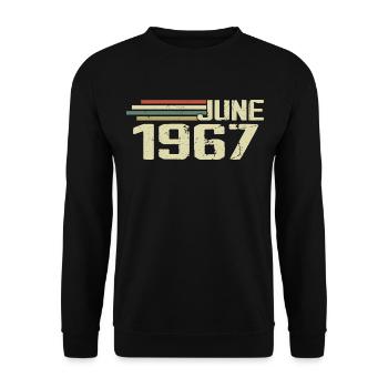Juni 1967 Jahrestag Juni 1967 Juni 1967 Geburtstag - Unisex Pullover - Schwarz - Vorne - Alina (178cm) & Michal (187cm)