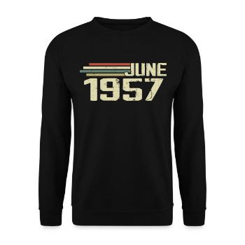 June 1957 Anniversary June 1957 June 1957 Birthday - Unisex Sweatshirt - black - Front - Alina (178cm) & Michal (187cm)