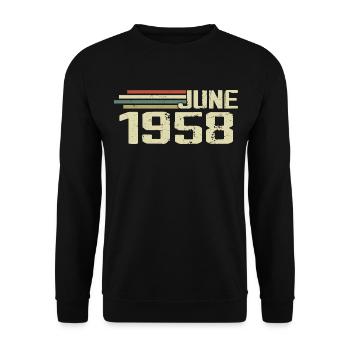 Juin 1958 Anniversaire Juin 1958 Juin 1958 Anniversaire - Sweat-shirt Unisexe - noir - Devant - Alina (178cm) & Michal (187cm)