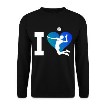 Volleyballspielen Damen Volleyballer Herren - Unisex Pullover - Schwarz - Vorne - Alina (178cm) & Michal (187cm)