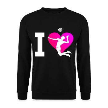 Volleyball Damen Herren Volleyballspieler - Unisex Pullover - Schwarz - Vorne - Alina (178cm) & Michal (187cm)