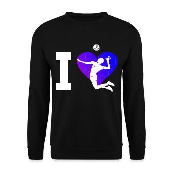 Beachvolleyball Beach Volley Volleyball - Unisex Sweatshirt - black - Front - Alina (178cm) & Michal (187cm)