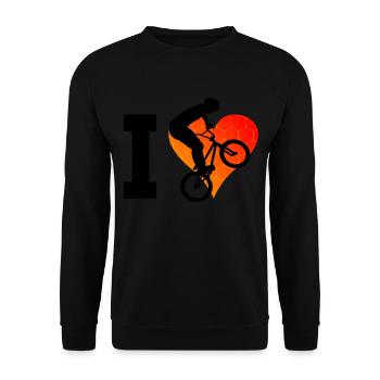 Bike Herren bmx jungen Damen bmx fahrrad Radfahren - Unisex Pullover - Schwarz - Vorne - Alina (178cm) & Michal (187cm)