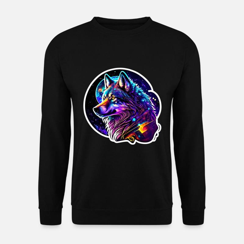 Psychedelic Wolf - Unisex Sweatshirt - black