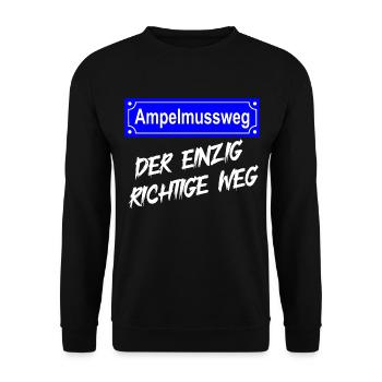 Ampelmussweg - Unisex Pullover - Schwarz - Vorne - Alina (178cm) & Michal (187cm)