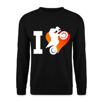Supermoto Freestyle Motocross Motocross Herren - Unisex Pullover - Schwarz - Vorne - Alina (178cm) & Michal (187cm)