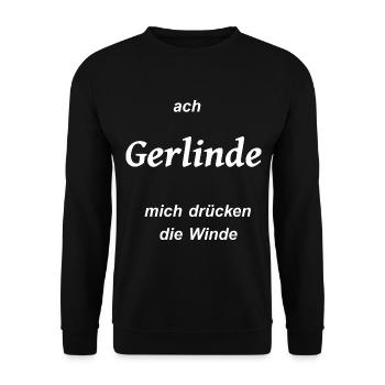 gerlinde winde pups furz - Unisex Pullover - Schwarz - Vorne - Alina (178cm) & Michal (187cm)
