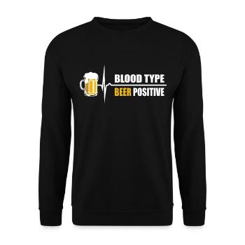 Blood Type Beer positive - your pulse rises - Unisex Sweatshirt - black - Front - Alina (178cm) & Michal (187cm)