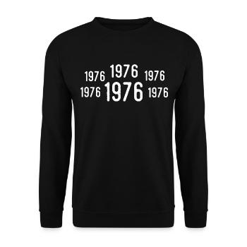 Rétro 1976 Anniversaire 1976 Cadeau Vintage 1976 - Sweat-shirt Unisexe - noir - Devant - Alina (178cm) & Michal (187cm)