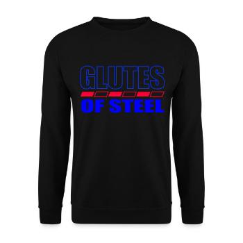 GLUTFS OF STEEL GYM - Unisex Pullover - Schwarz - Vorne - Alina (178cm) & Michal (187cm)