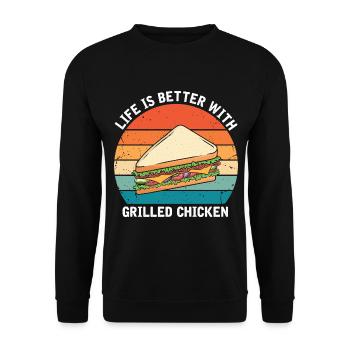 Nourriture Love Sandwich Baguette Fromage - Sweat-shirt Unisexe - noir - Devant - Alina (178cm) & Michal (187cm)