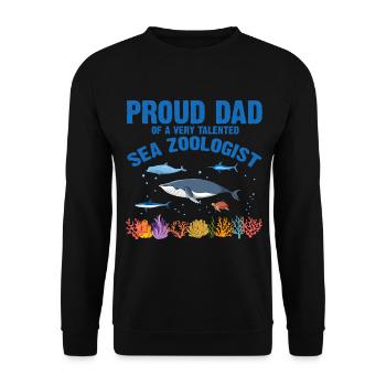 Fier Papa Ichtyologiste Biologiste marin Océan Mer - Sweat-shirt Unisexe - noir - Devant - Alina (178cm) & Michal (187cm)