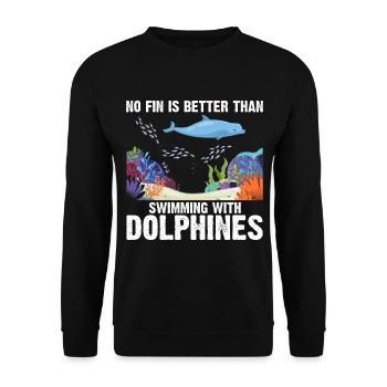 With Dolphins Swimming Dolphin Ocean Sea Mammal - Unisex Sweatshirt - black - Front - Alina (178cm) & Michal (187cm)