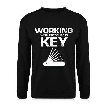 Burglar Locksmith Locking Technician Design - Unisex Sweatshirt - black - Front - Alina (178cm) & Michal (187cm)