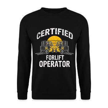 Magasiniers pour conducteurs de chariots élévateurs et chariots élévateurs - Sweat-shirt Unisexe - noir - Devant - Alina (178cm) & Michal (187cm)
