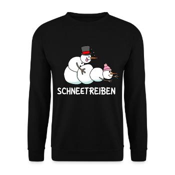 Schneetreiben - Unisex Pullover - Schwarz - Vorne - Alina (178cm) & Michal (187cm)