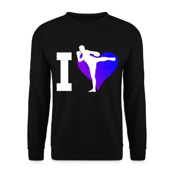 Boxe Thaïlandaise Femmes Boxe Thaïlandaise Hommes Boxeur thaïlandais - Sweat-shirt Unisexe - noir - Devant - Alina (178cm) & Michal (187cm)