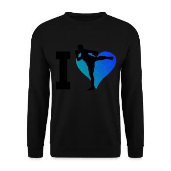 Thai Boxing Thai Boxer Women Thaiboxing Men - Unisex Sweatshirt - black - Front - Alina (178cm) & Michal (187cm)